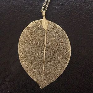 Gold plated leaf necklace